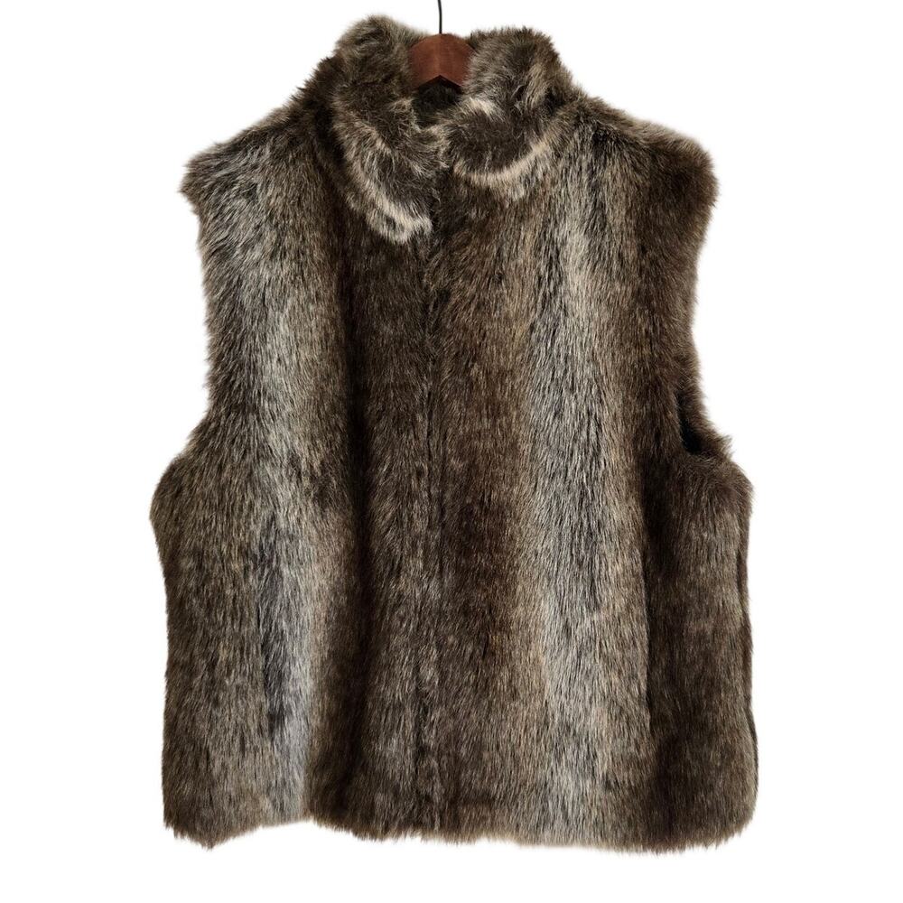 Vintage Blassport FauxFur Vest Mob Wife Chic Boho Glam Ski Luxury Whimsigoth XL